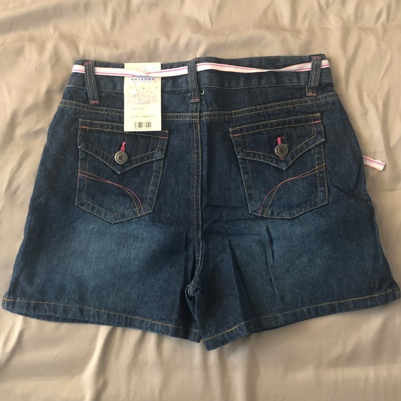 ❌SOLD! NWT Girls Arizona Denim Jean Shorts with Belt - Picture 2 of 4